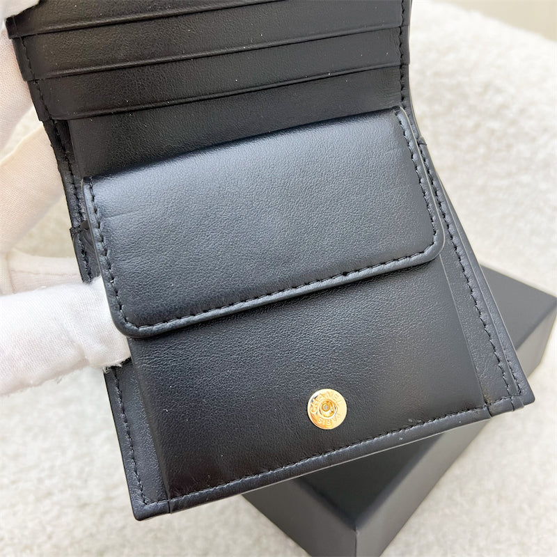 Chanel 23B Bifold Compact Wallet in Black Caviar and GHW