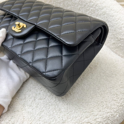 (June 2024 Receipt) Chanel Medium Classic Flap CF in Black Lambskin and GHW (Model: A01112)