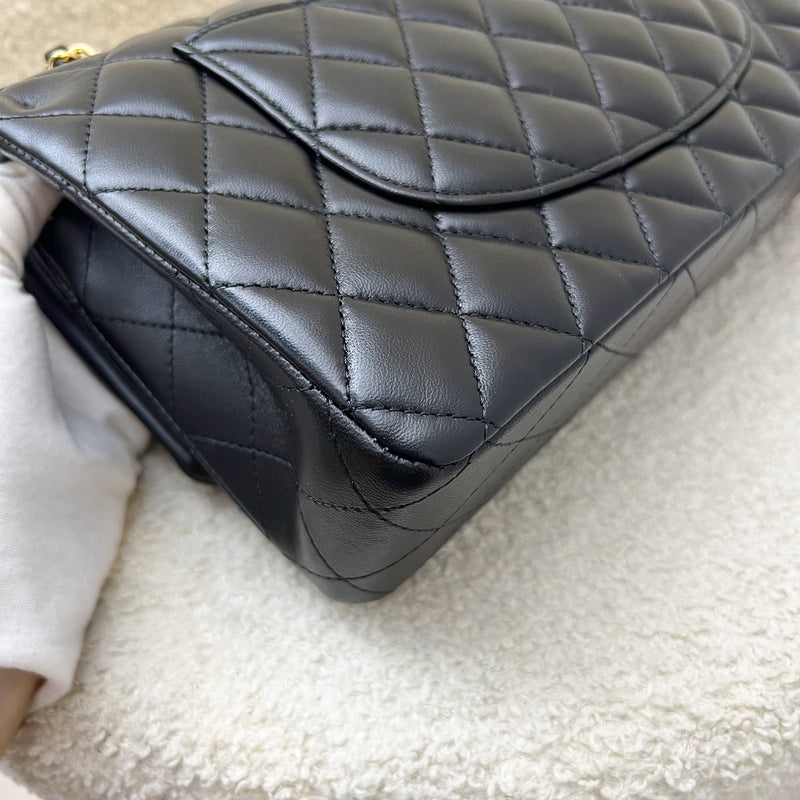 (June 2024 Receipt) Chanel Medium Classic Flap CF in Black Lambskin and GHW (Model: A01112)