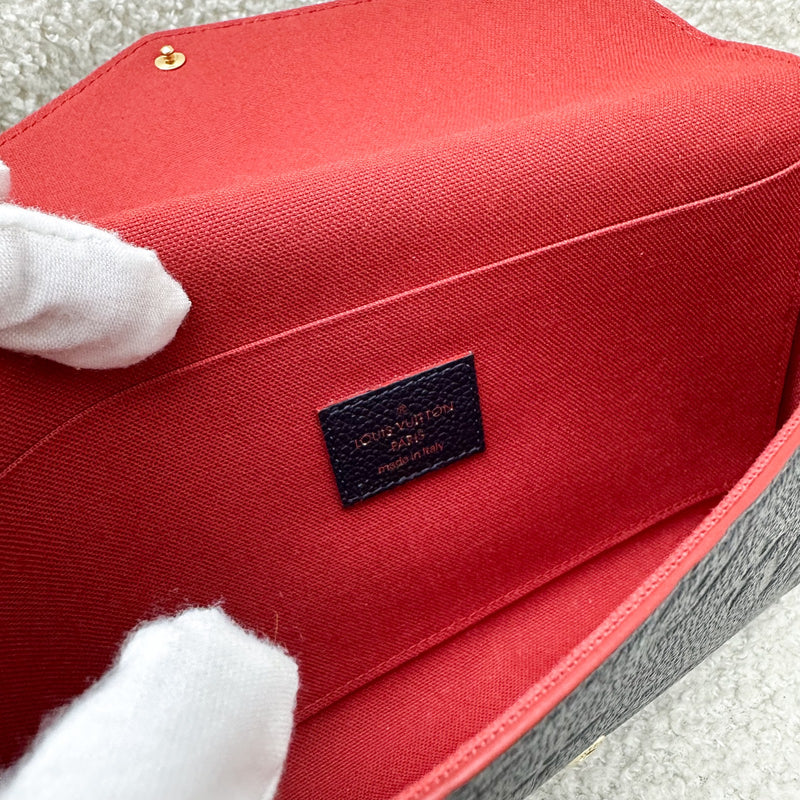 LV Felicie Pochette in Marine Rouge Empreinte Leather and GHW