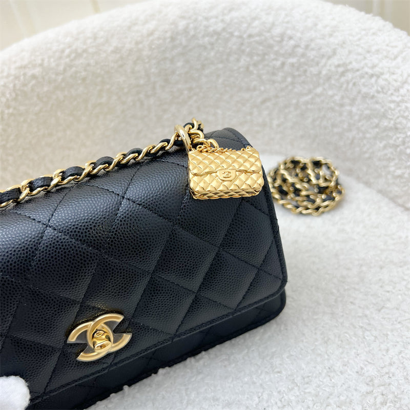 Chanel 23S Wallet on Chain WOC in Black Caviar and GHW