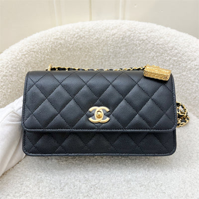 Chanel 23S Wallet on Chain WOC in Black Caviar and GHW