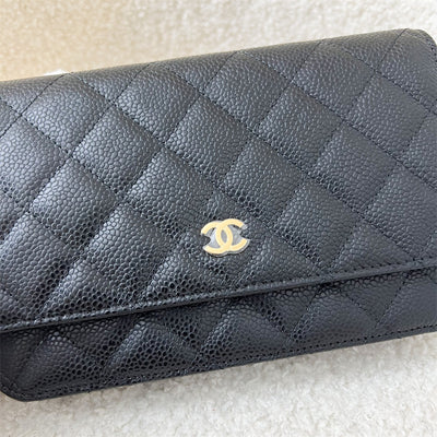 Chanel Classic Wallet on Chain WOC in Black Caviar GHW