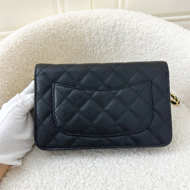 Chanel Classic Wallet on Chain WOC in Black Caviar GHW