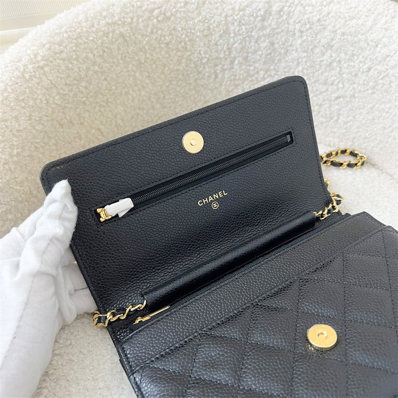 Chanel Classic Wallet on Chain WOC in Black Caviar GHW