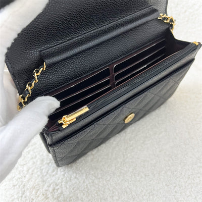 Chanel Classic Wallet on Chain WOC in Black Caviar GHW