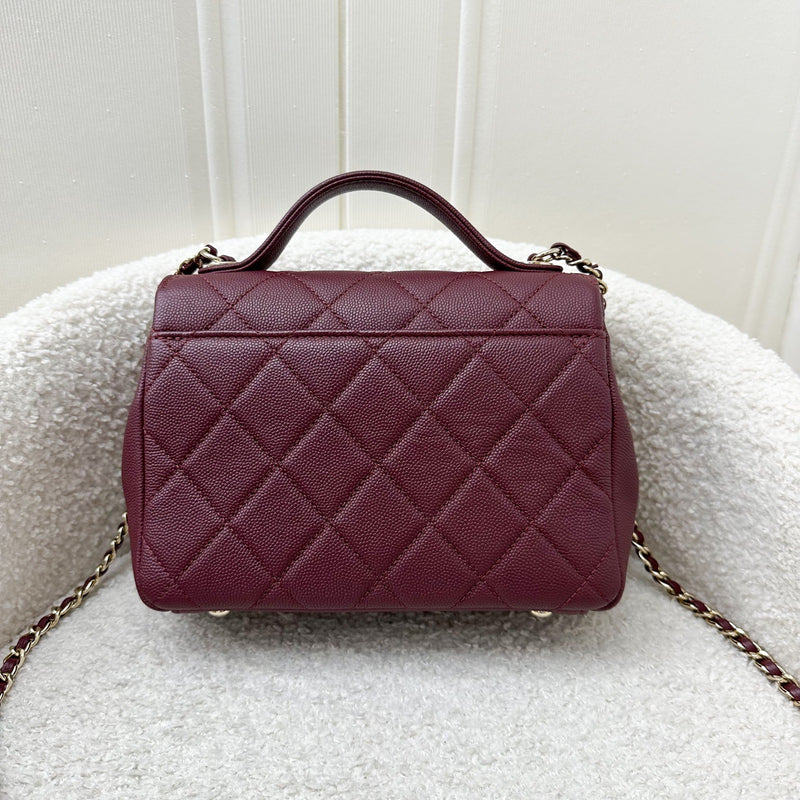 Chanel Small Business Affinity Flap in Burgundy Red Caviar and LGHW