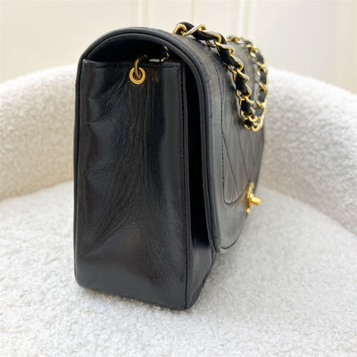 Chanel Vintage Medium Diana Flap in Black Lambskin and 24K GHW