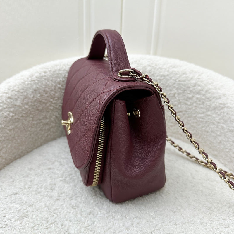 Chanel Small Business Affinity Flap in Burgundy Red Caviar and LGHW