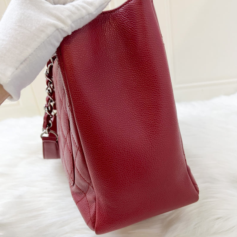 Chanel Grand Shopping Tote GST in Red Caviar SHW