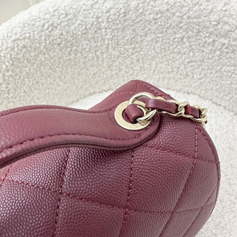 Chanel Small Business Affinity Flap in Burgundy Red Caviar and LGHW