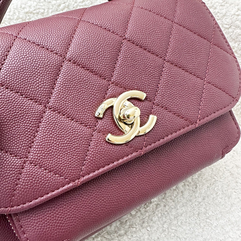 Chanel Small Business Affinity Flap in Burgundy Red Caviar and LGHW