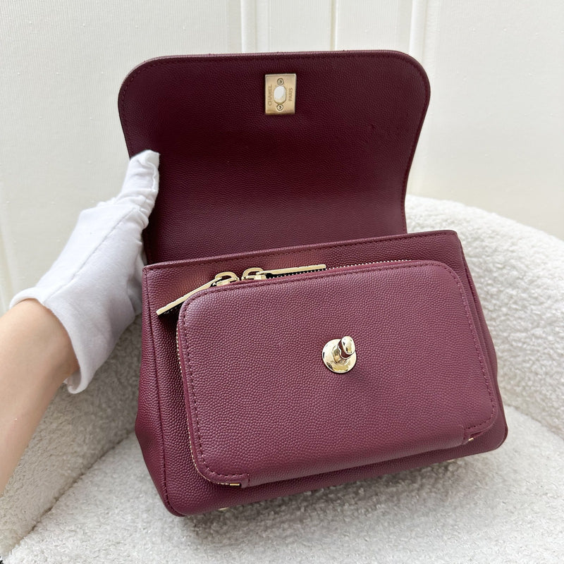 Chanel Small Business Affinity Flap in Burgundy Red Caviar and LGHW