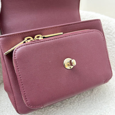 Chanel Small Business Affinity Flap in Burgundy Red Caviar and LGHW