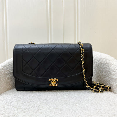 Chanel Vintage Medium Diana Flap in Black Lambskin and 24K GHW