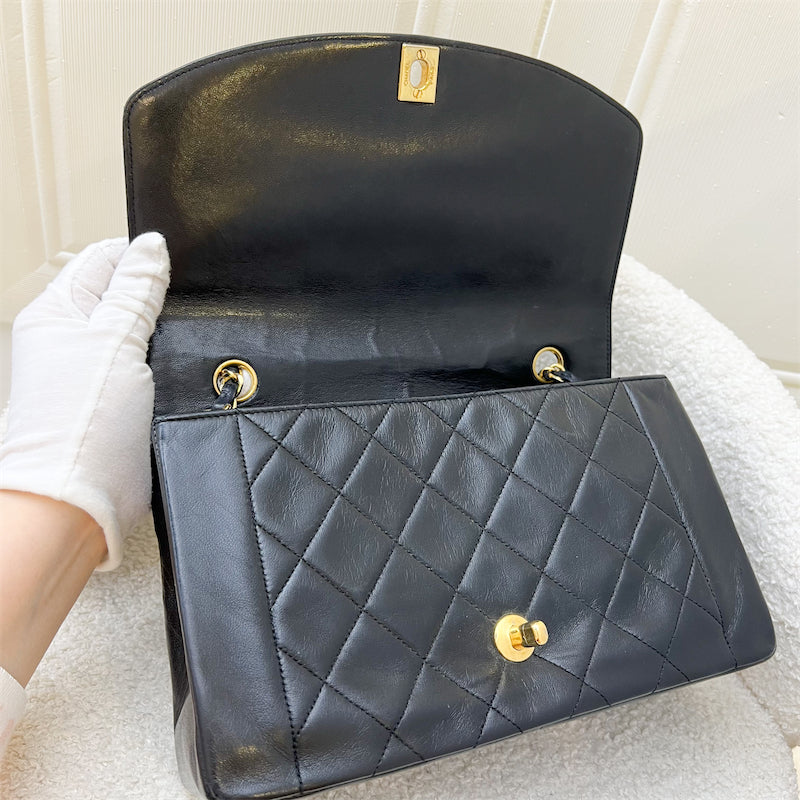 Chanel Vintage Medium Diana Flap in Black Lambskin and 24K GHW