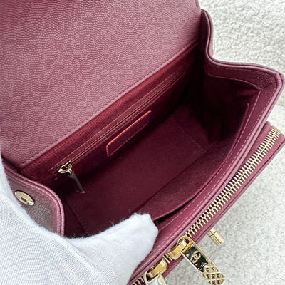 Chanel Small Business Affinity Flap in Burgundy Red Caviar and LGHW