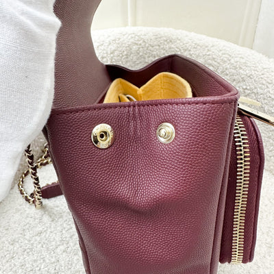 Chanel Small Business Affinity Flap in Burgundy Red Caviar and LGHW