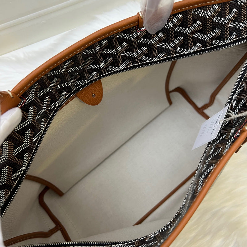 Goyard Artois PM Tote in Black Signature Goyardine Canvas and Tan Trim