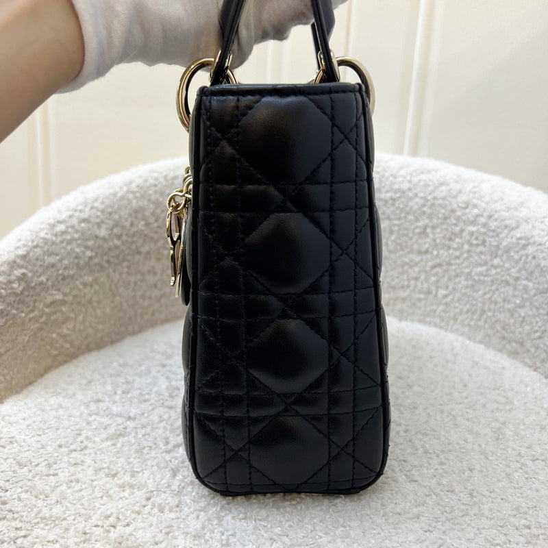 Dior Lady Dior ABCDior Small Bag in Black Lambskin and LGHW