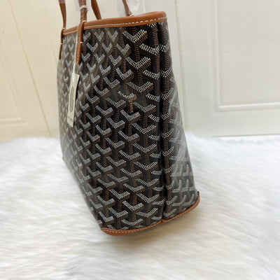 Goyard Artois PM Tote in Black Signature Goyardine Canvas and Tan Trim