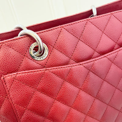 Chanel Grand Shopping Tote GST in Red Caviar SHW