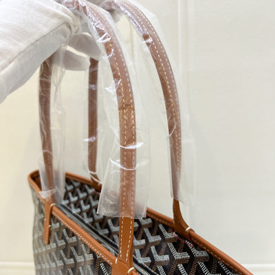 Goyard Artois PM Tote in Black Signature Goyardine Canvas and Tan Trim