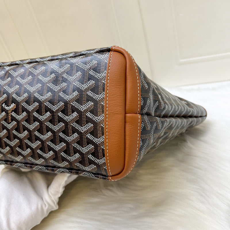 Goyard Artois PM Tote in Black Signature Goyardine Canvas and Tan Trim