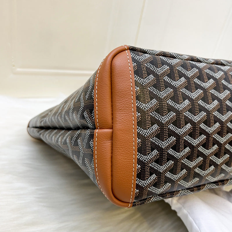 Goyard Artois PM Tote in Black Signature Goyardine Canvas and Tan Trim