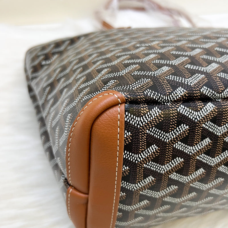 Goyard Artois PM Tote in Black Signature Goyardine Canvas and Tan Trim