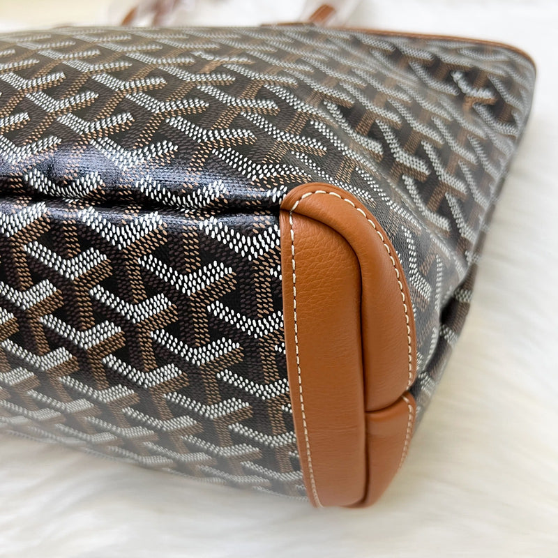 Goyard Artois PM Tote in Black Signature Goyardine Canvas and Tan Trim