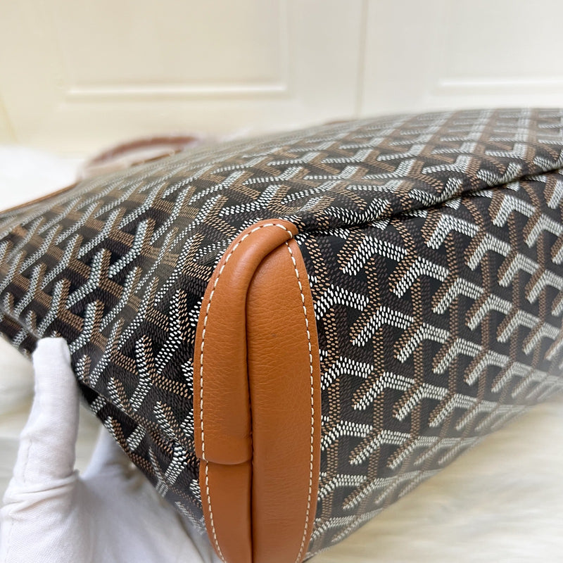 Goyard Artois PM Tote in Black Signature Goyardine Canvas and Tan Trim