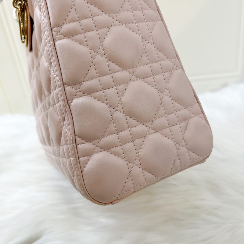 Dior Large Lady Dior in Nude Pink Lambskin and LGHW