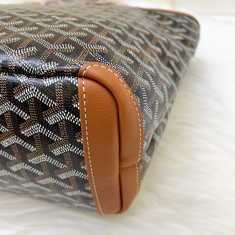 Goyard Artois PM Tote in Black Signature Goyardine Canvas and Tan Trim