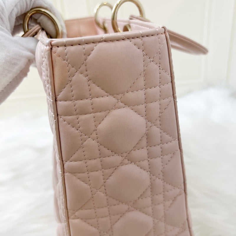 Dior Large Lady Dior in Nude Pink Lambskin and LGHW