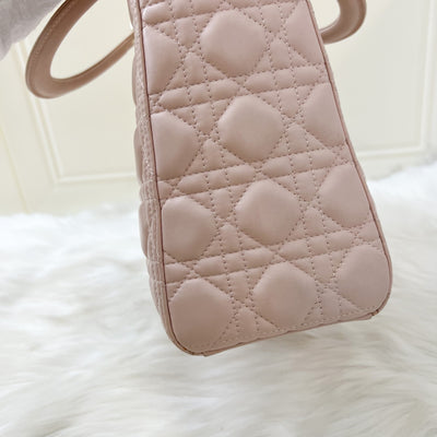 Dior Large Lady Dior in Nude Pink Lambskin and LGHW