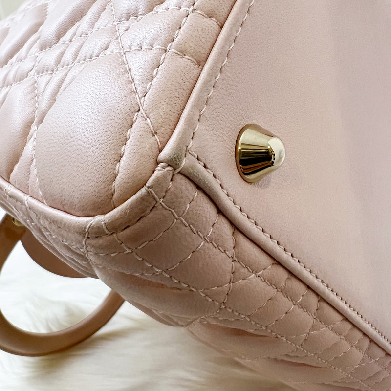 Dior Large Lady Dior in Nude Pink Lambskin and LGHW