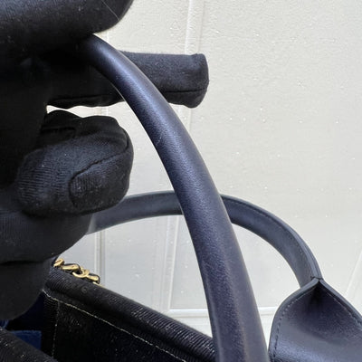 Chanel Large Deauville Tote in Navy Fabric, Glittery Threading and LGHW (Model: A66941)