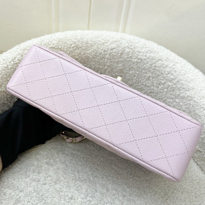 Chanel Small Classic Flap CF in 21S Rose Clair Lilac Pink Caviar and LGHW (Model: A01113)