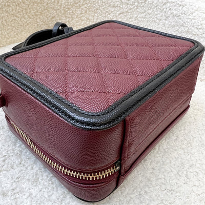 Chanel Filigree Small Vanity in Burgundy Black Trimming Caviar and AGHW