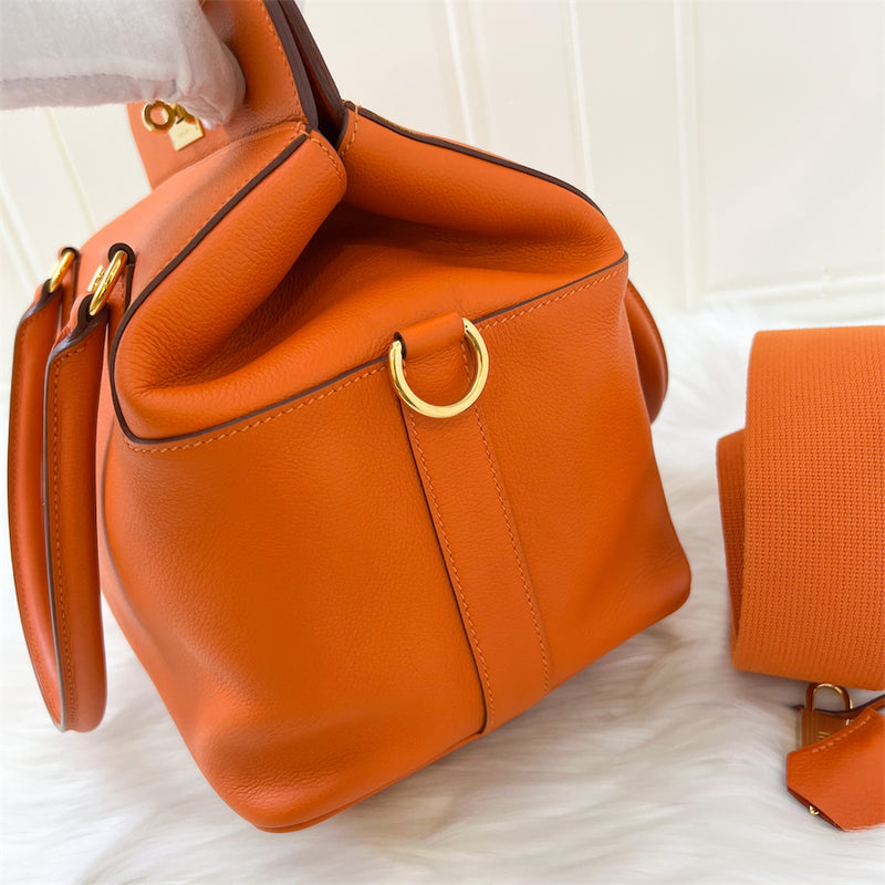 Hermes Toolbox 26 in Orange Evercolor Leather GHW