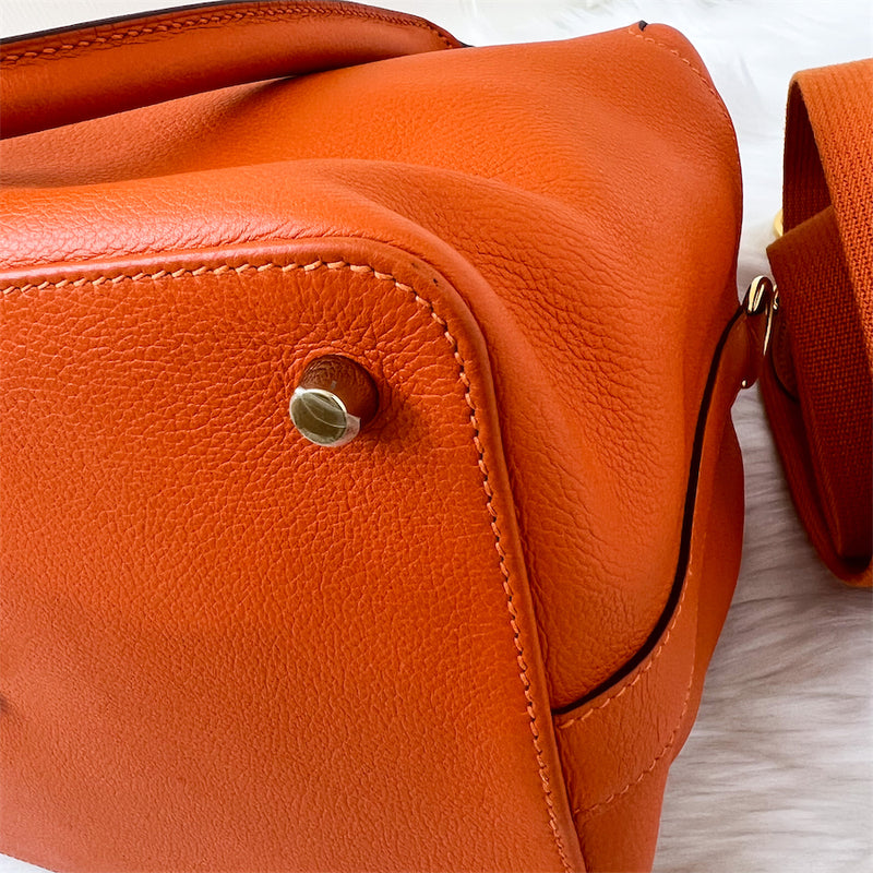 Hermes Toolbox 26 in Orange Evercolor Leather GHW