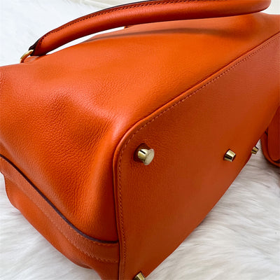 Hermes Toolbox 26 in Orange Evercolor Leather GHW