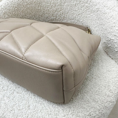 Saint Laurent YSL Small Loulou Puffer Bag in Beige Lambskin and GHW