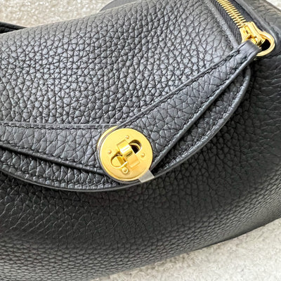 Hermes Mini Lindy in Noir Black Clemence Leather and GHW