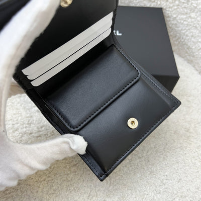 Chanel 24K Bifold Wallet in Black Caviar and LGHW (Model: AP4085)