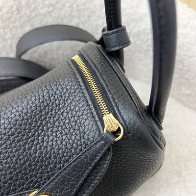 Hermes Mini Lindy in Noir Black Clemence Leather and GHW