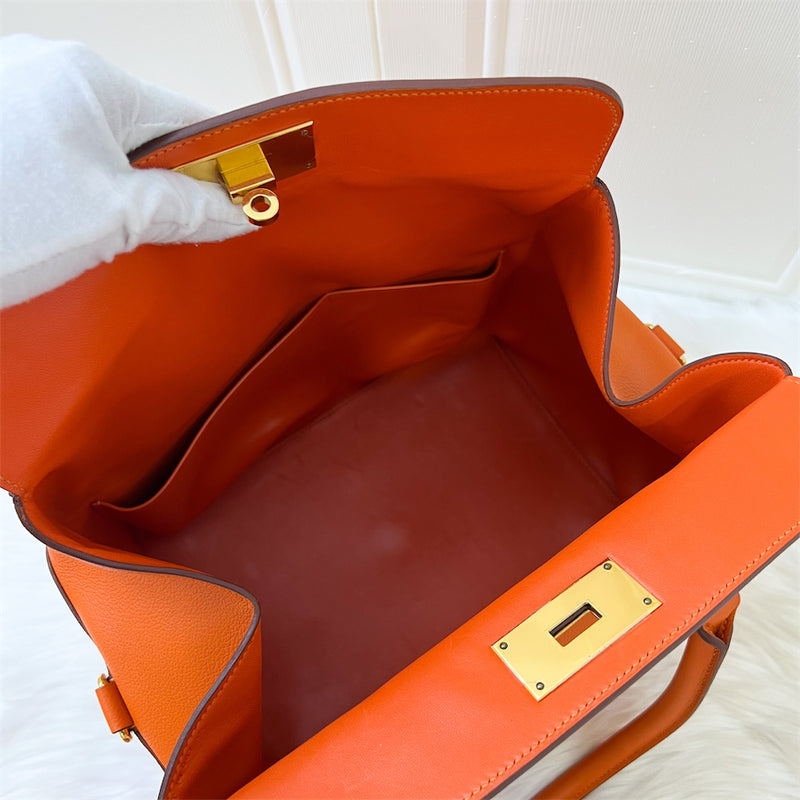 Hermes Toolbox 26 in Orange Evercolor Leather GHW