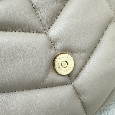 Saint Laurent YSL Small Loulou Puffer Bag in Beige Lambskin and GHW