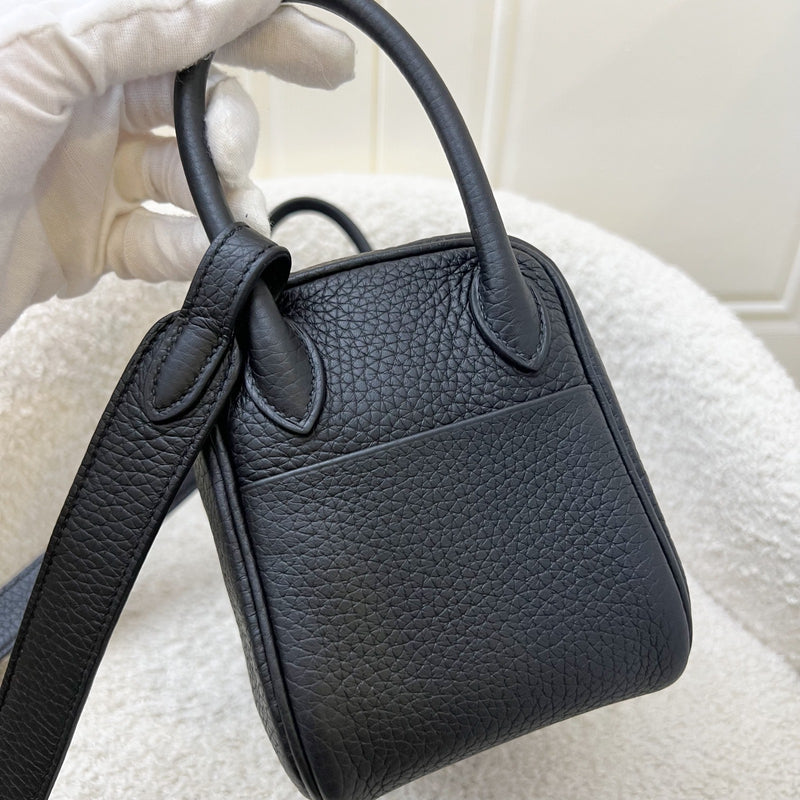 Hermes Mini Lindy in Noir Black Clemence Leather and GHW